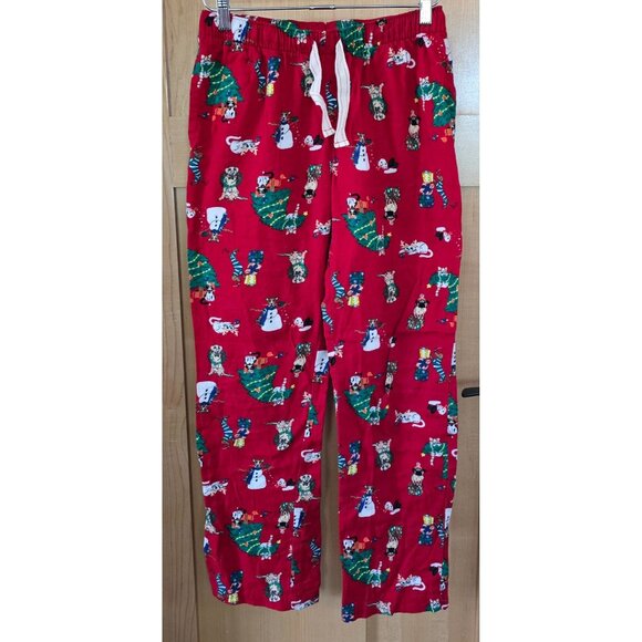 Old Navy S Christmas Pajama Pants Red With Dogs & Cats Print - Picture 1 of 6